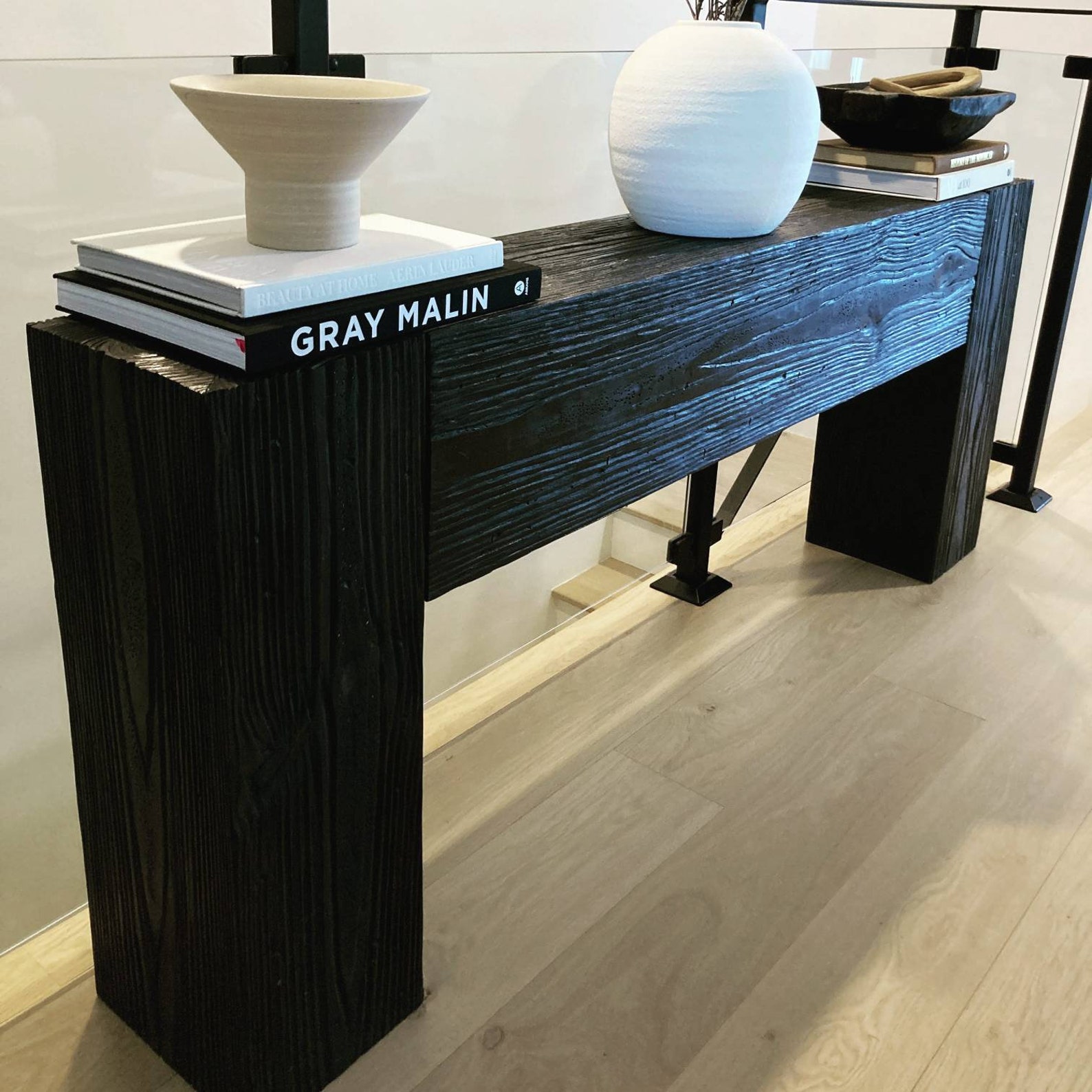 Modern Rustic Console Table Black Espresso verified Etsy Etsy