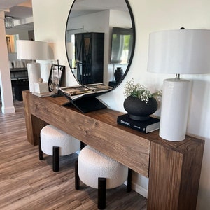 Modern Rustic Console Table Soft Brown verified Etsy Seller - Etsy