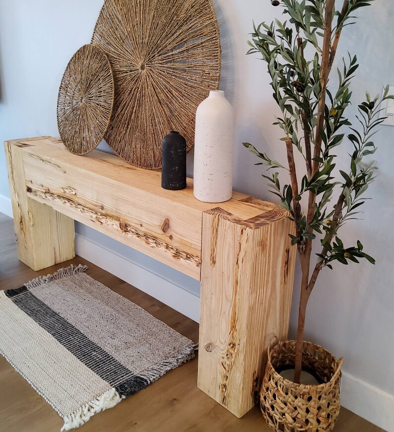 Modern Rustic Console Table Natural Etsy