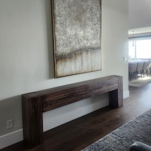 Modern Rustic Console Table Rich Walnut (Made and Shipped in U.S.A)