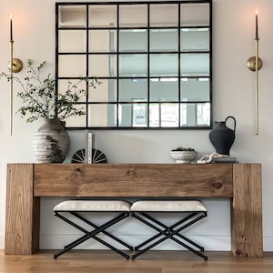 Modern Rustic Console Table Soft Brown Verified Etsy Seller image 1