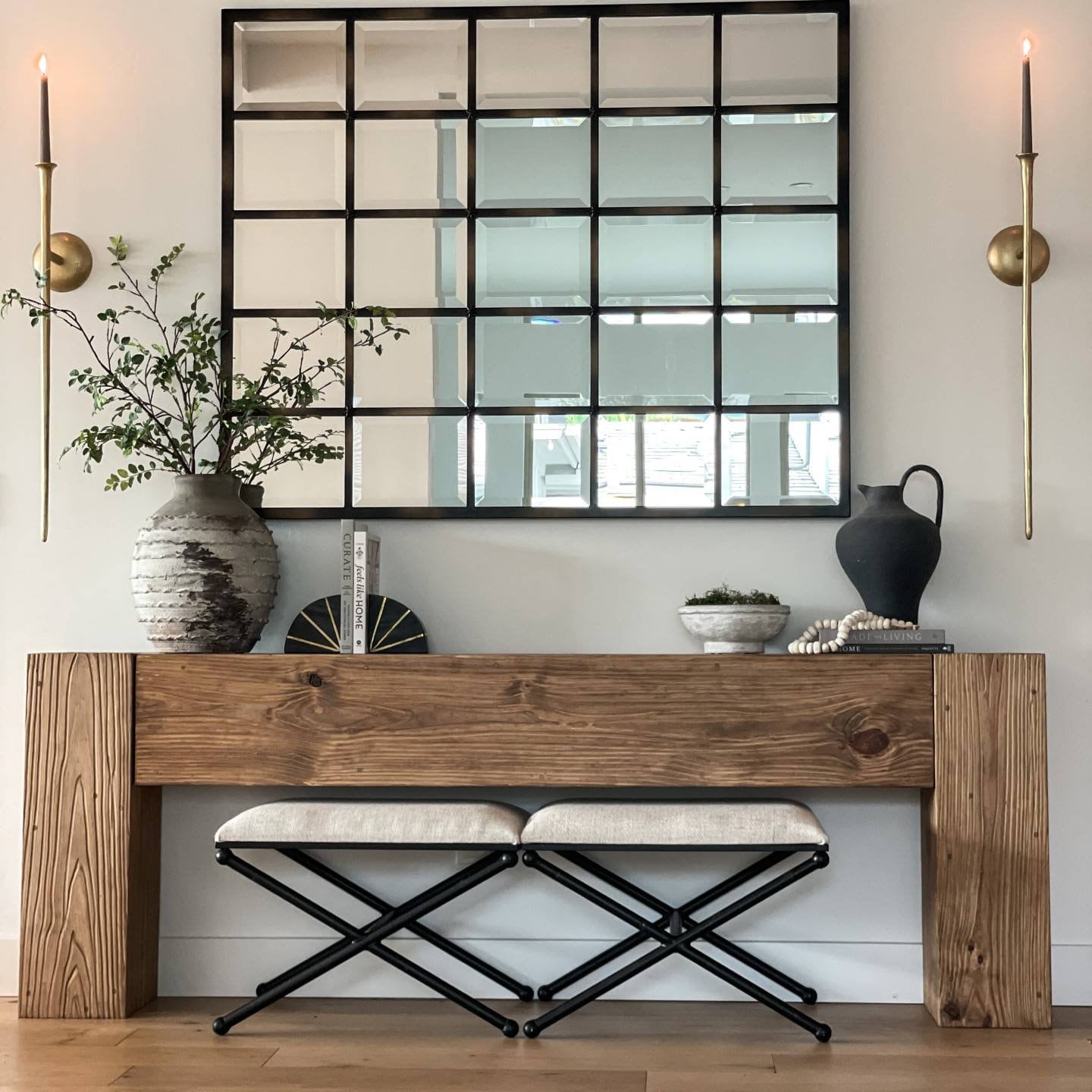 Modern wood entry table deals