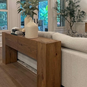 Modern Rustic Console Table Soft Brown (Made and Shipped in U.S.A)