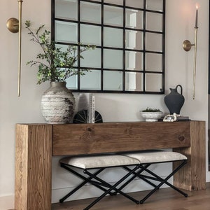 Modern Rustic Console Table Soft Brown Verified Etsy Seller image 2