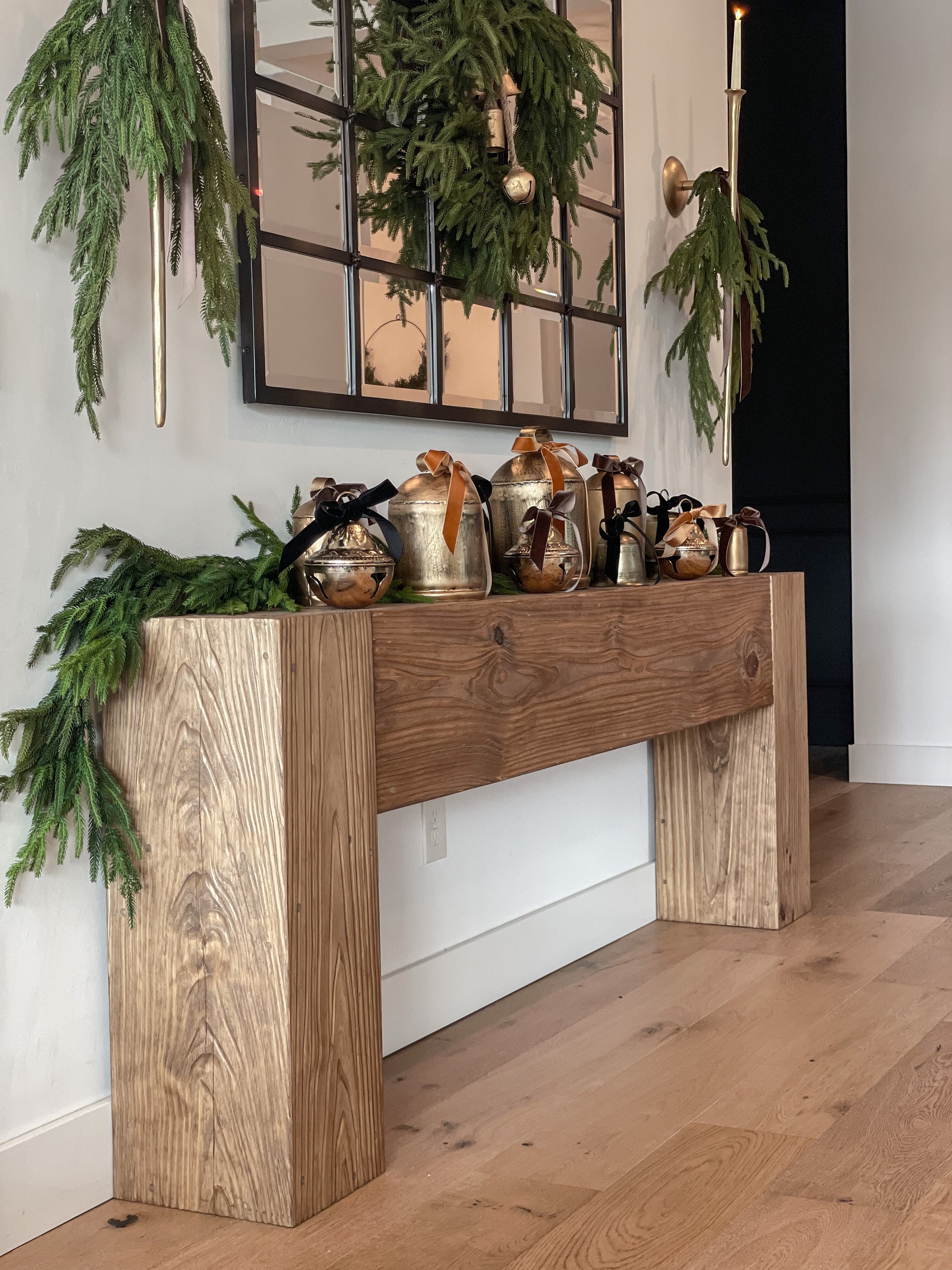 Rustic brown 2024 console table
