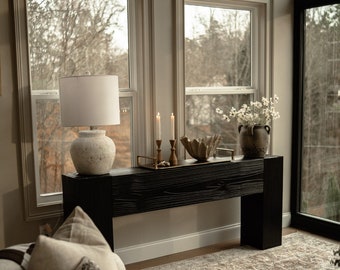 Modern Rustic Console Table Black Espresso (Verified Etsy Seller)