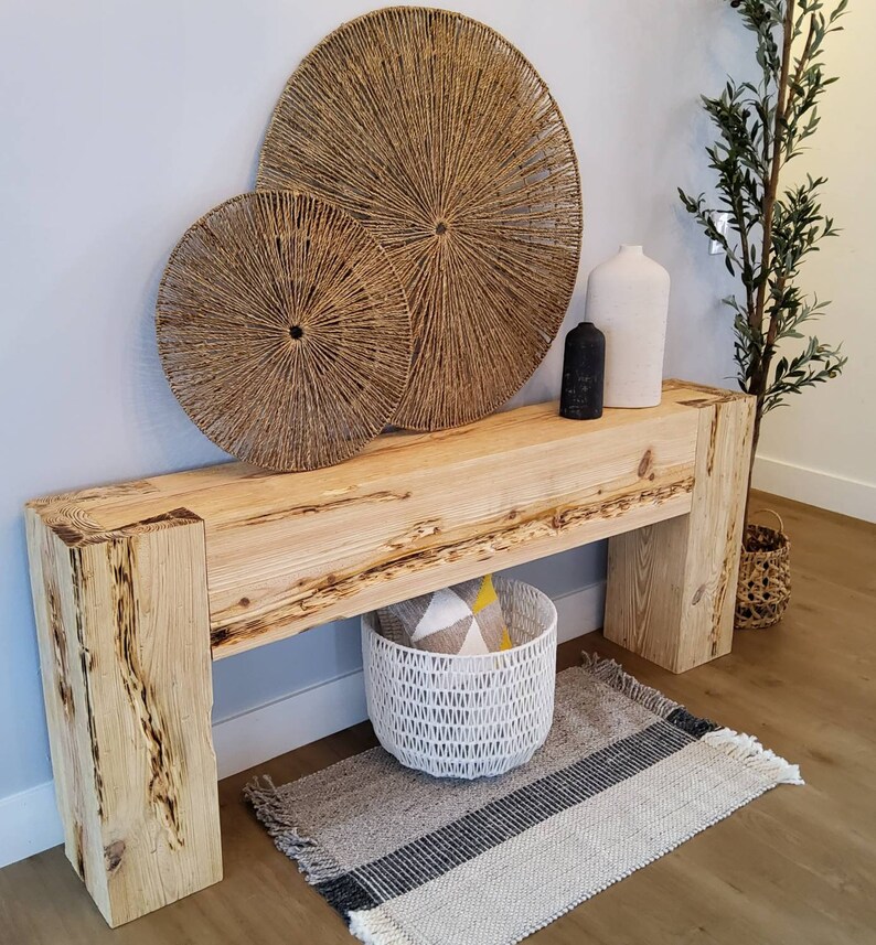 Modern Rustic Console Table Natural - Etsy