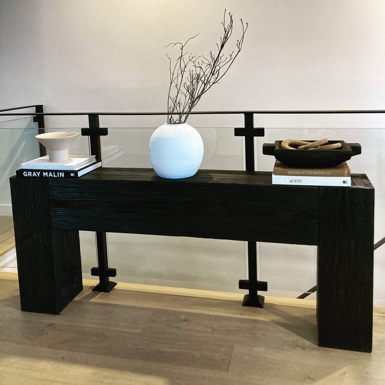 Modern Rustic Console Table Black Espresso verified Etsy - Etsy
