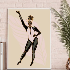 Dancer, Digital Print, Digital Art, Wall Art, Printable Decor, Printable Art, Black Woman, Black Women, Black Art, Women, Wall Decor