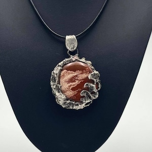 Red Jasper pendant necklace  |  red semi precious stone Jewelry| Imperial jasper pendant, Natural regalite pendant