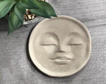 Moon Face Trinket Tray | Jewellery Dish |Eco-friendly, sustainable concrete home decor