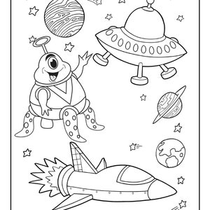 Digital Download Space Fun Coloring Pages / 10 Pages / Party - Etsy