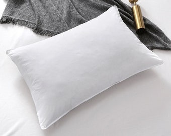 Pair Of Duck feather Down Pillows 100% Cotton With Double stitching And self-piping Soft & Comfy