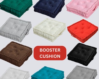 Booster Seat Cushion Pad 100% Cotton Filling Thick Cushion Seat Pads Adults Chair Armchair  45cm x 45cm + 10cm Thickness