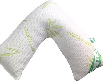 Night Zone V Shape Bamboo Pillow Memory Foam Orthopaedic V-Shaped Pillow Extra Cushioning Support For Head, Neck & Back