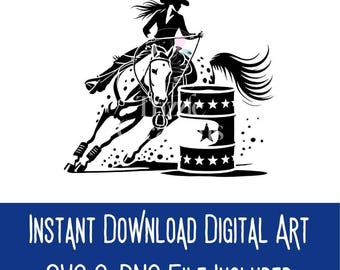 Course de barils Appaloosa Silhouette SVG et PNG | Cowgirl et cheval en téléchargement numérique | Appaloosa Barrel Racer | Téléchargement instantané