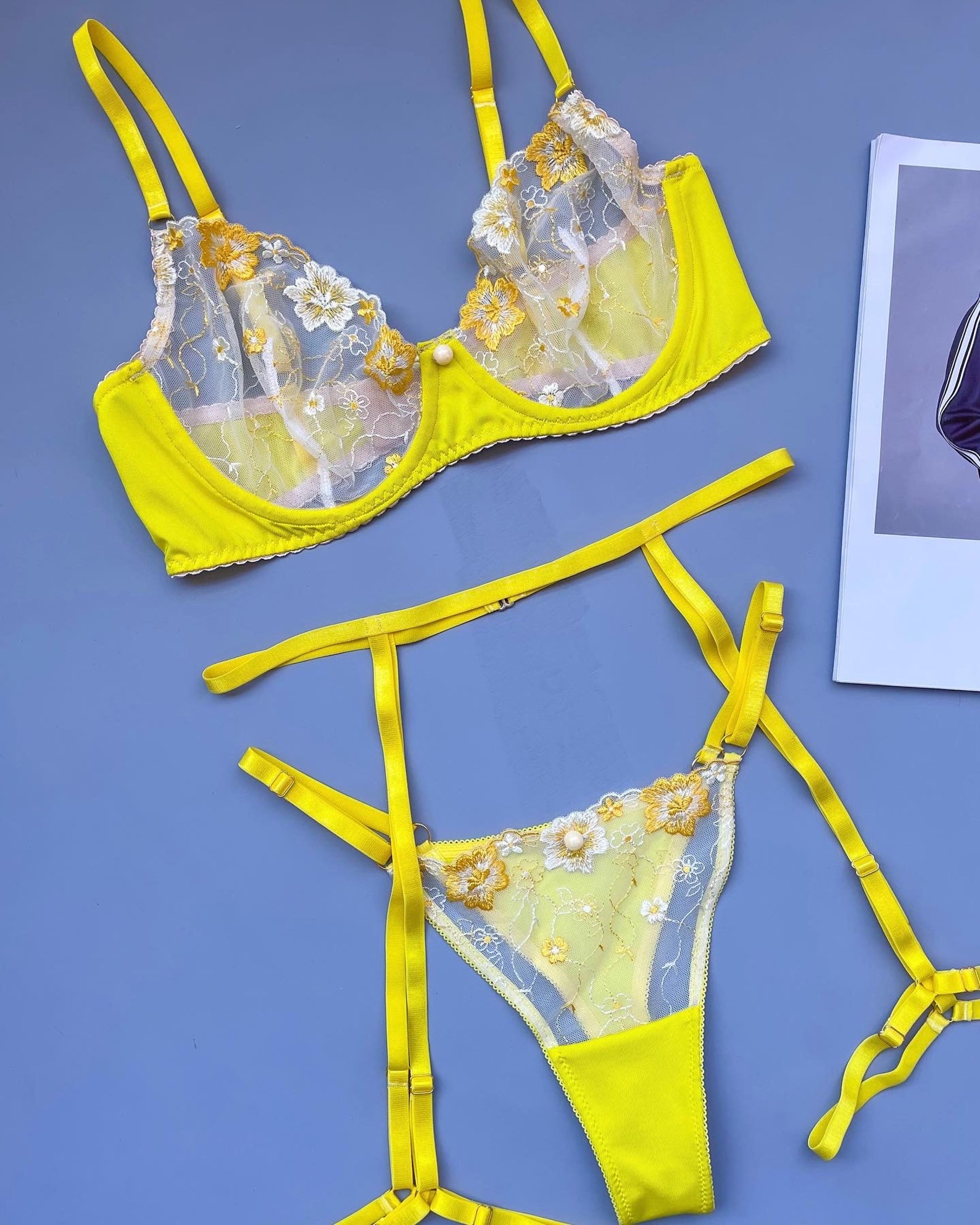 Classic Sexy Gradient Color See-Through Sexy Lingerie Set