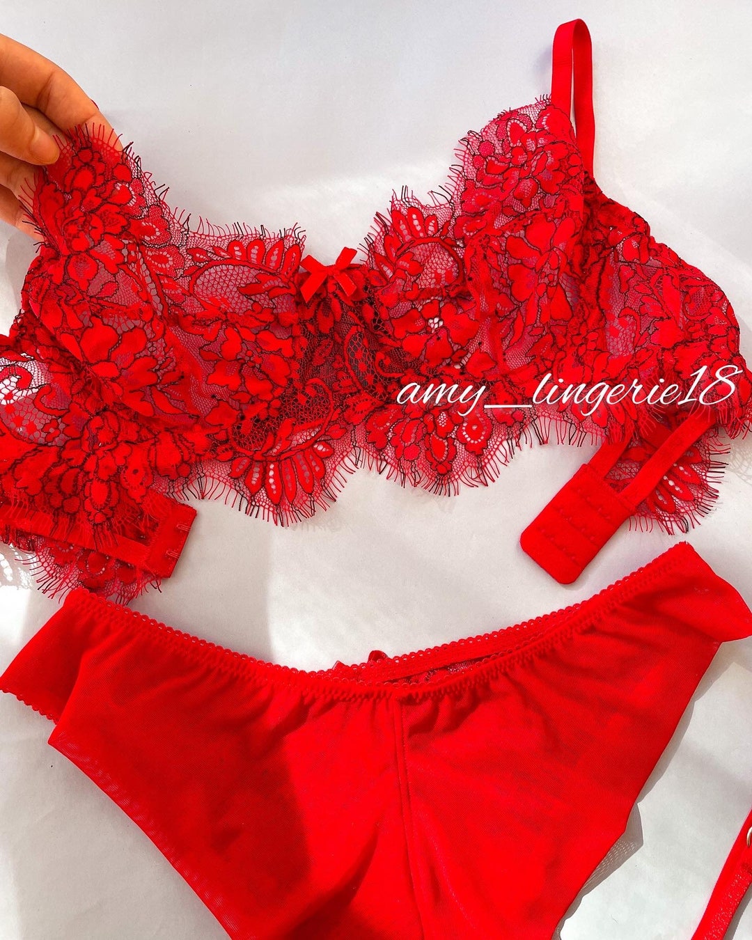 Set Lingerie Sexy Red/set of Lingerie/lingerie Sensual Dantelle Chantelle, Sexy Red Lingerie