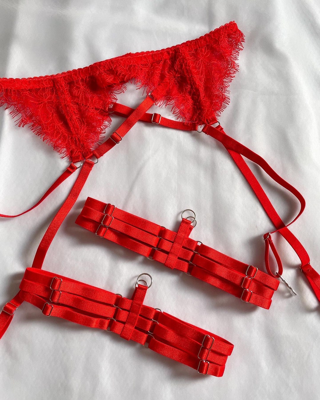 Leg Garter, Black Garter, High Thigh Garter, Garter, Ruby Garter, Pole