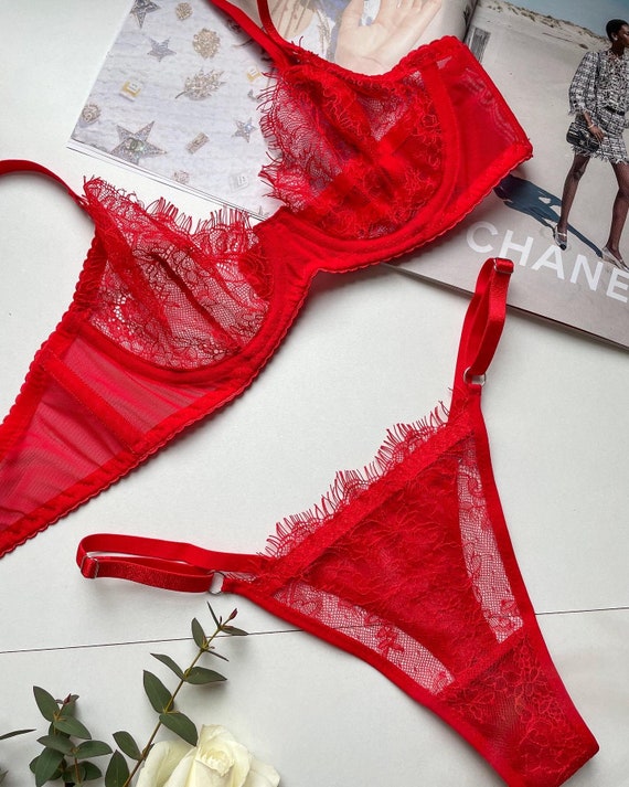 Set lenceria sexy negra Ensemble de lingerie transparente lenceria sexy lenceria negra lenceria transparente ropa interior mujer regalo para ella Etsy Espana