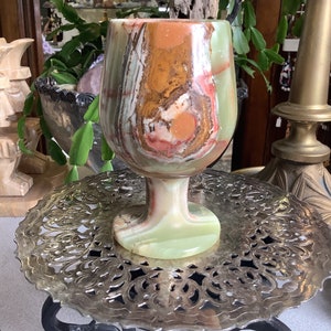 Green onyx goblets