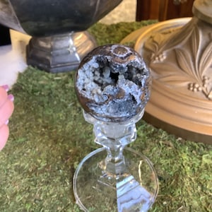 Very Rare Natural Druzy Super 7 Amethyst crystal sphere