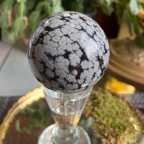 Snowflake Obsidian sphere