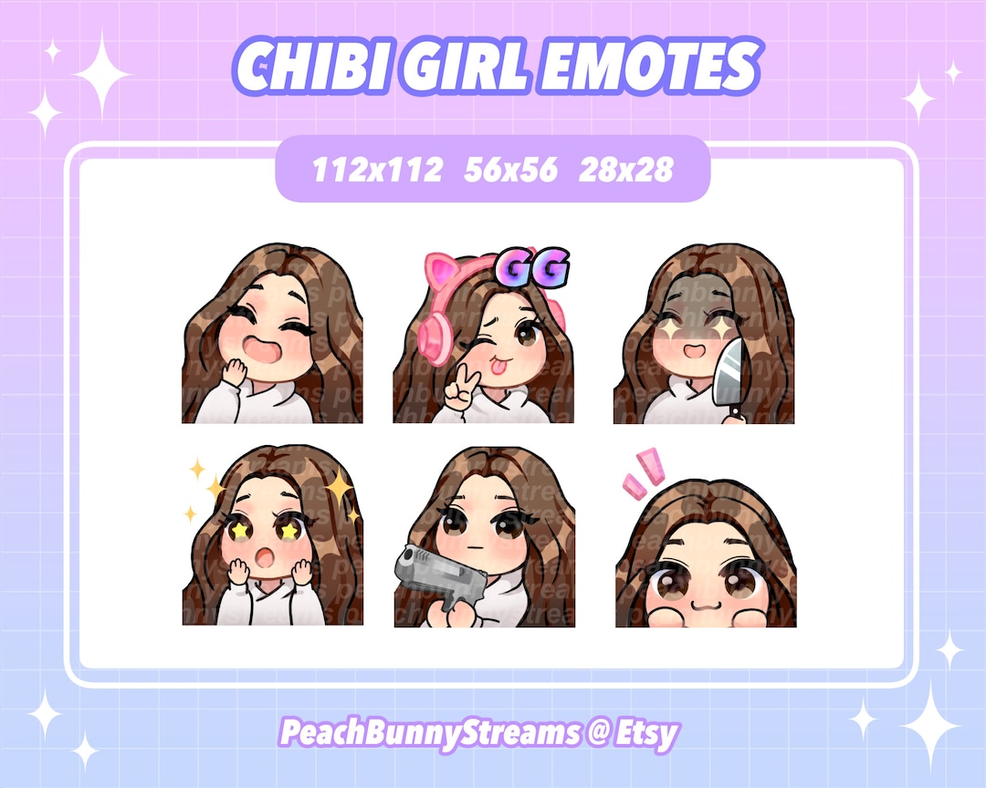 Cute Chibi Twitch discord Emotes for Streamer by priambodoagung on