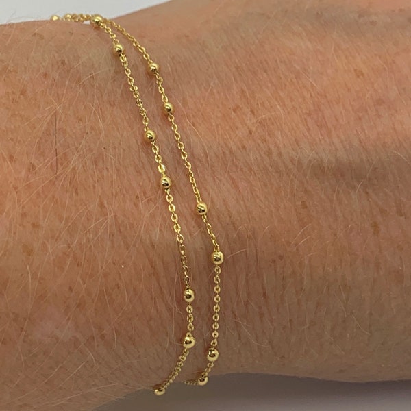 Delicate Gold-Filled Satellite Ball Chain, Beaded Chain, Dainty Chain, Wholesale bulk chain, DIY jewelry making (11B)