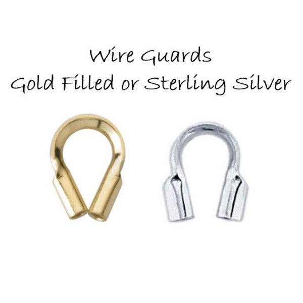 Gold Filled or Sterling Silver Wire Guard, Cable Thimbles, Wire Protectors