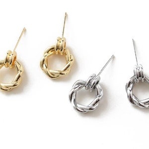 14k Gold-Plated Twisted Earrings, DIY Findings