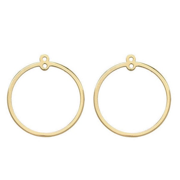 2 Pieces - 14K Gold Filled Round Loop Jewelry Component, Jewelry Supplies, Jewelry Findings, Charm Pendant, DIY Jewelry
