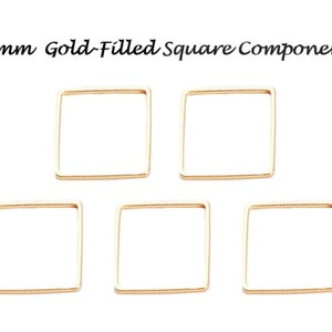 2 Pieces 14k Gold-Filled Open Square Connector Components, DIY Jewelry Findings, 25mm