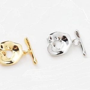 Toggle Clasp, 14k Gold Plated, Abstract Toggle Clasp