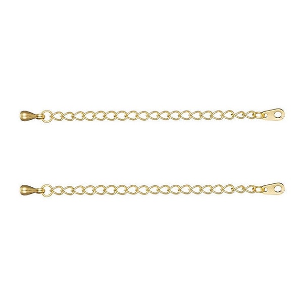 4 Pieces 14k Gold Filled Chain Extender, 3" Bracelet Necklace Extender, Jewelry Making Supplies, Chain Findings