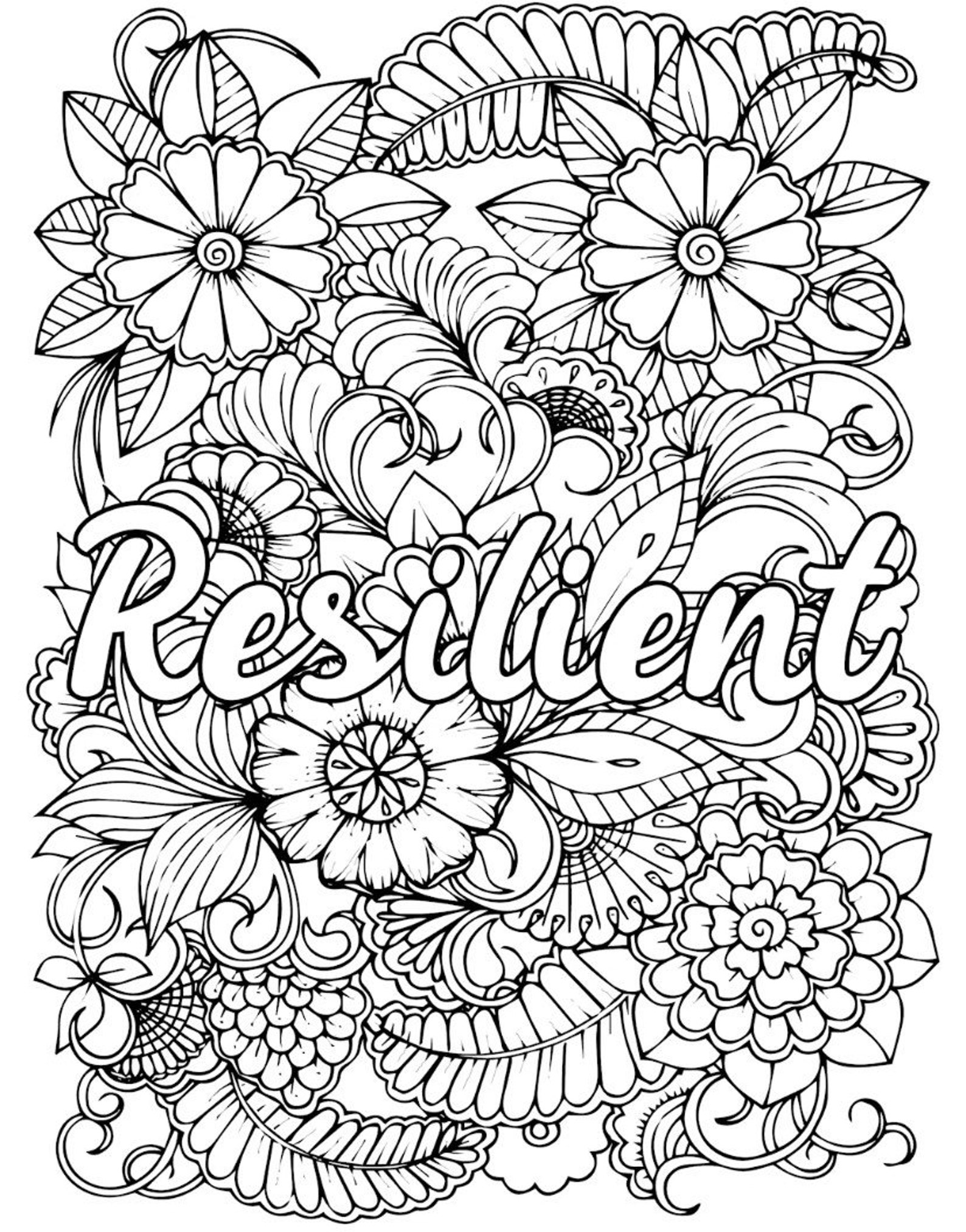 I Am Survivor Adult Coloring Pages Faith Coloring Sheets | Etsy