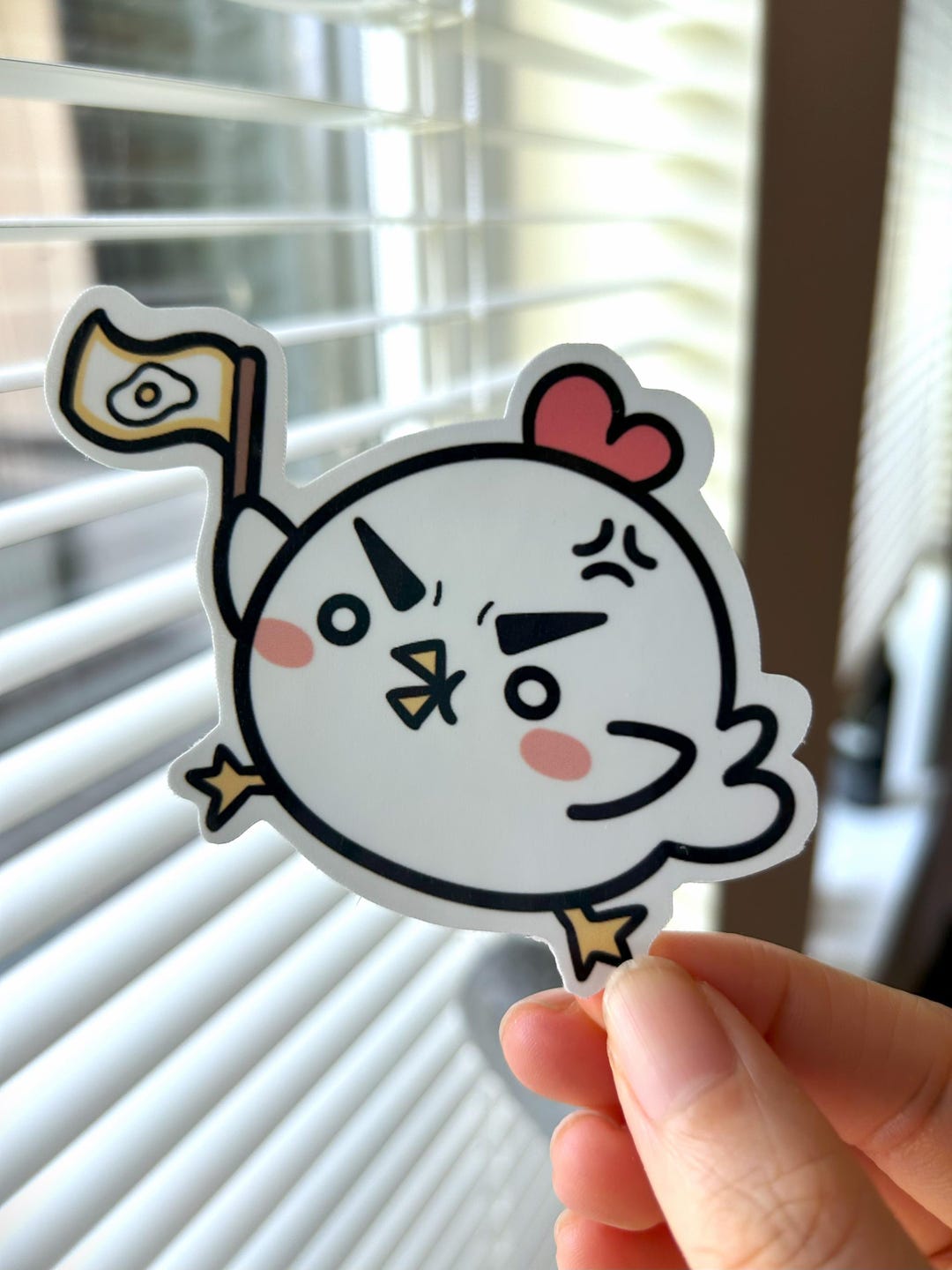 Cute Chicken Sticker Decal Angry Chicken Kawaii Chicken Stickers - Etsy