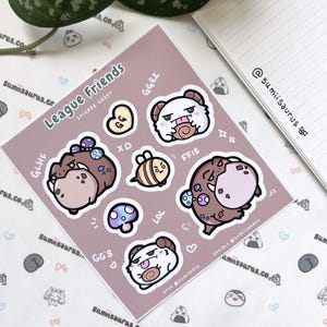 Cute League of Legends Sticker Sheets | Cute Kawaii Sticker Sheets | Gromp Sticker | Poro Sticker