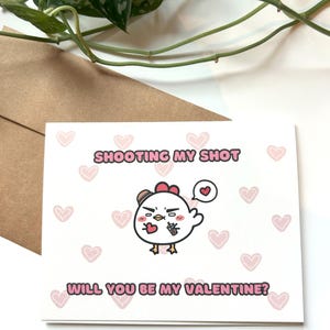 Jolie carte de Saint-Valentin | de voeux de poulet | Carte de voeux vierge