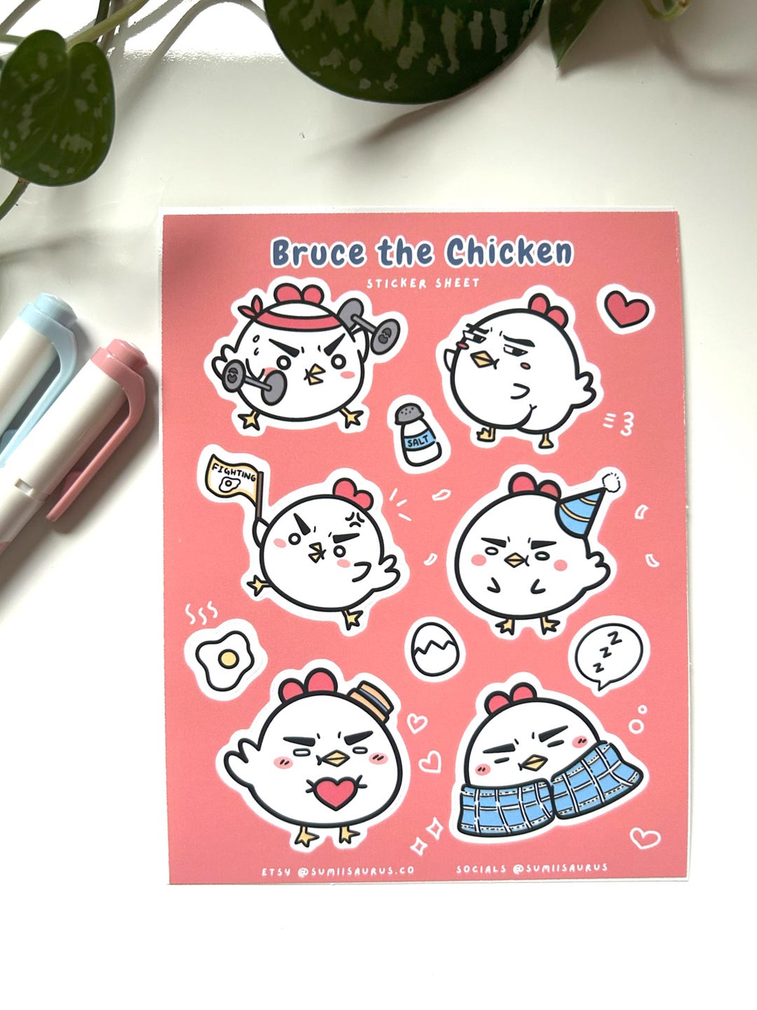 Cute Chicken Sticker Sheets | Kawaii Bullet Journaling Stickers - Etsy
