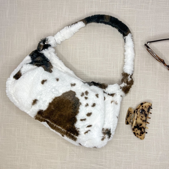 fluffy bag cow print
