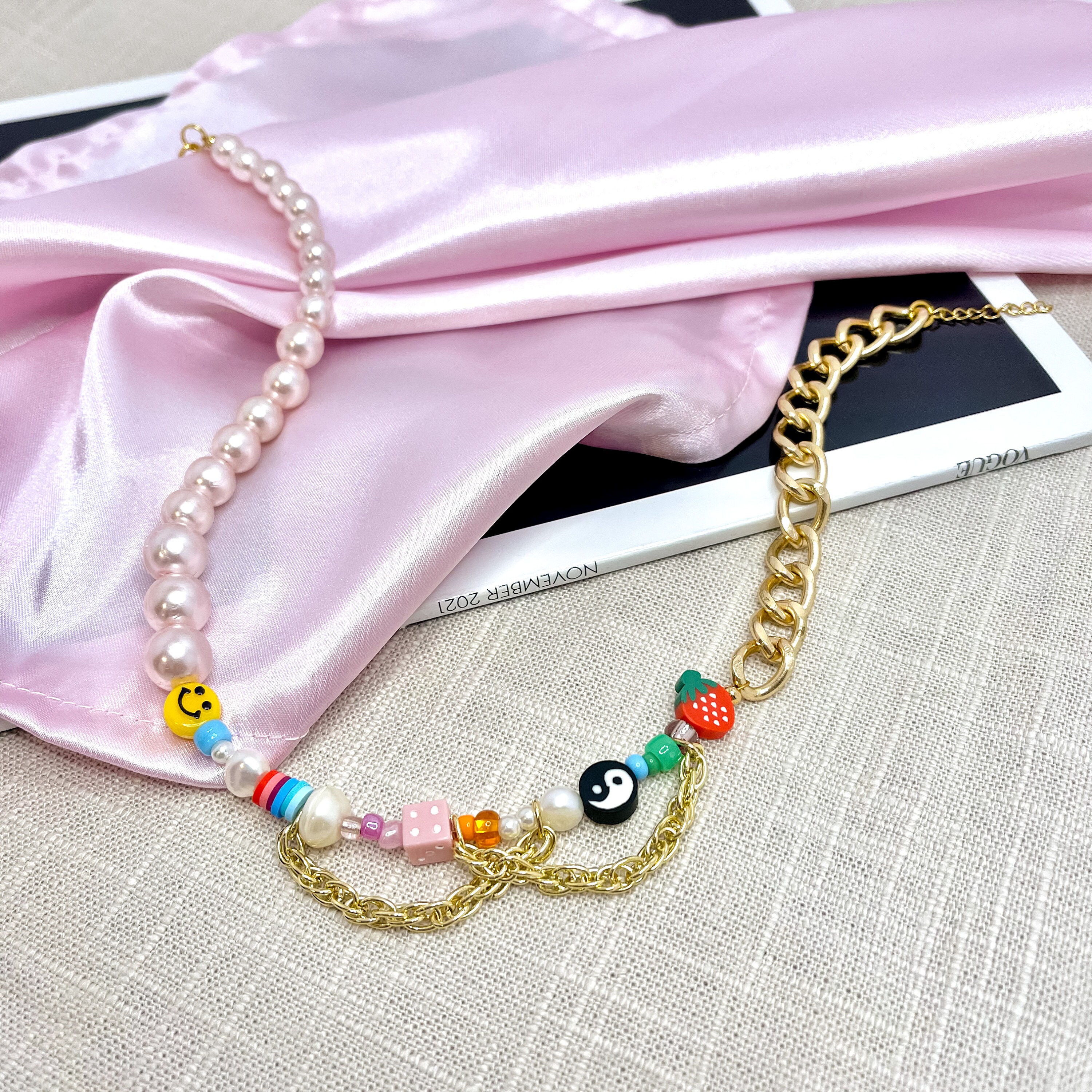 Happy Go Lucky Beaded Necklace Dupe Y2K 