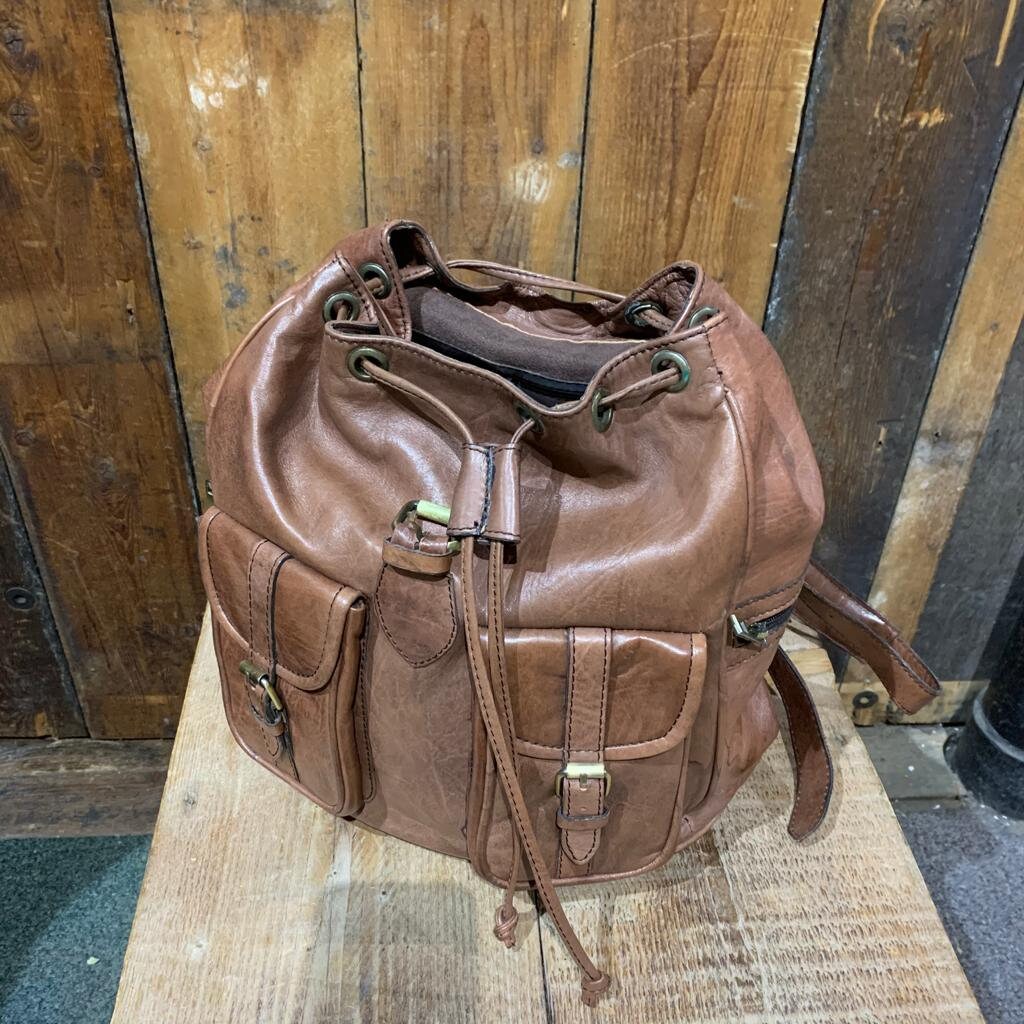 CACTUS Genuine Leather Backpack Brown CACTUS 2 Soft Tan Backpack. 100% Real Leather. Handmade  main image 3