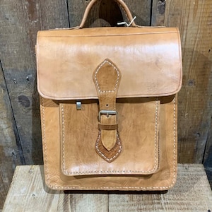 Vegetable Tanned Brown Leather Backpack, Shoulder Bag, Satchel Bag, Sc –  ROCKCOWLEATHERSTUDIO