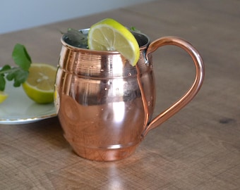 Caneca de cobre Moscow Mule, copo de vidro grande de cobre, copo para bebidas com capacidade de 500 ml