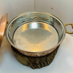 Turkish Copper Rice Pot, Extra Thick Copper Pot With Brass Handles - Etsy