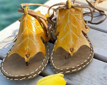 Zapatos planos de piel auténtica para mujer, modelo Leaf, zapatos de viaje de piel turca yemení, sin cordones, calzado natural y cómodo.