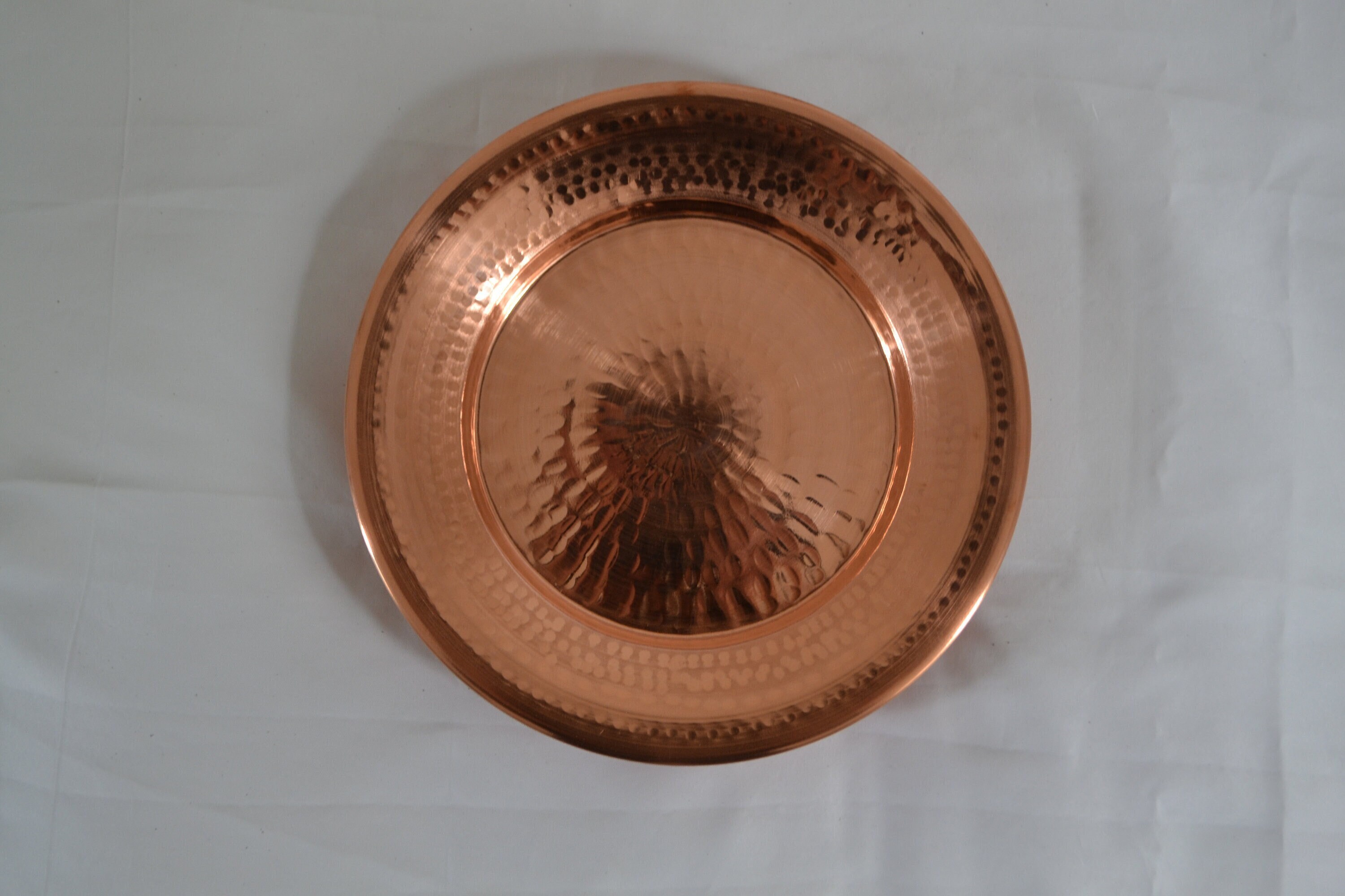 Hammered Copper Serving Plate, Turkish Copper Desert Serving Platter Dinnerware, Charger Plate