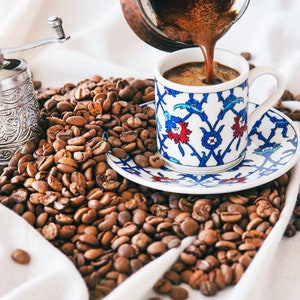 Set med 2 kaffekvarnar, traditionell turkisk salt- och pepparkvarn, manuell kvarn bild 6