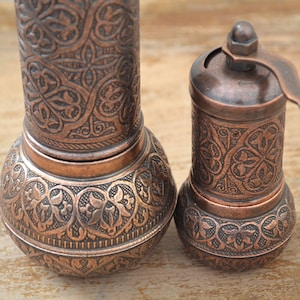 Set med 2 kaffekvarnar, traditionell turkisk salt- och pepparkvarn, manuell kvarn bild 3